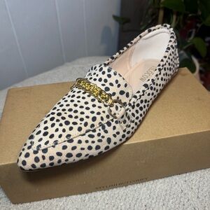 Women's Polka Dot Loafers - Black and Cream
